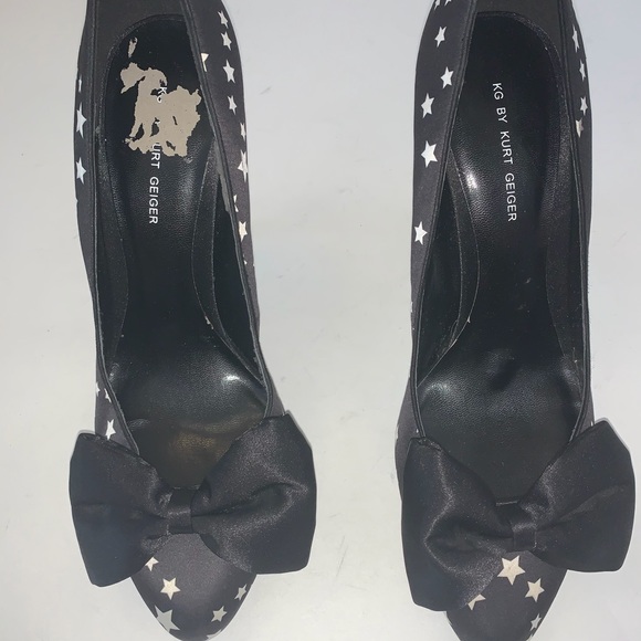 KG by Kurt Geiger Black White Star Bow Heels - Picture 3 of 12